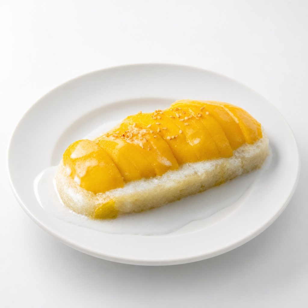 SWEET STICKY RICE WITH MANGO.